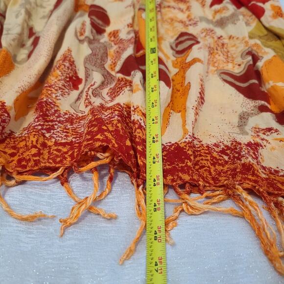 Sahara Vintage kaftan women's one Size Plus Muu Muu House dress orange Dopamine - Picture 4 of 8